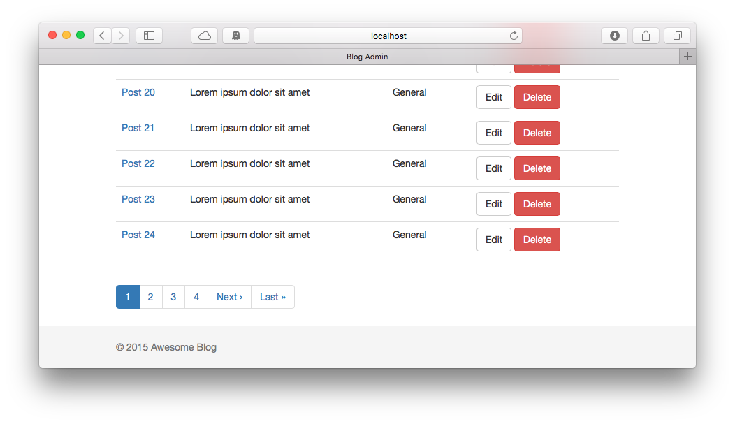 Pagination with Bootstrap